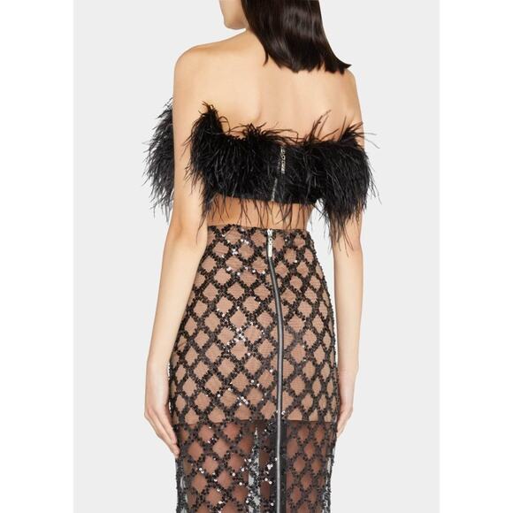 Bronx and Banco Afiya Feather Top Black - Picture 2 of 8